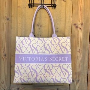 Victoria's Secret Purple and Beige Tote Bag  Lavender & Vanilla